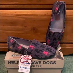 Bobs from Skechers dog print slip-ons